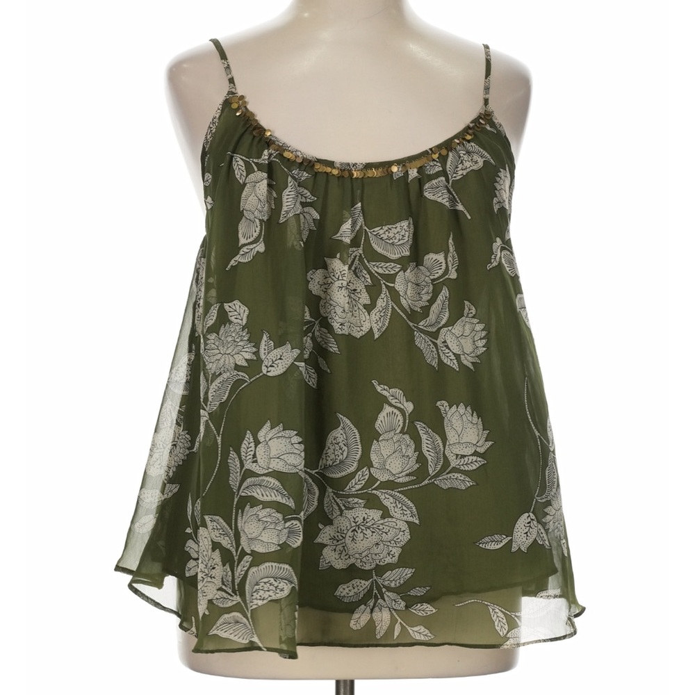 a.n.a Olive Green Floral Spaghetti Strap Cami